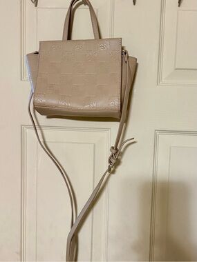 Steve Madden Beige Embossed Top-Handle Crossbody